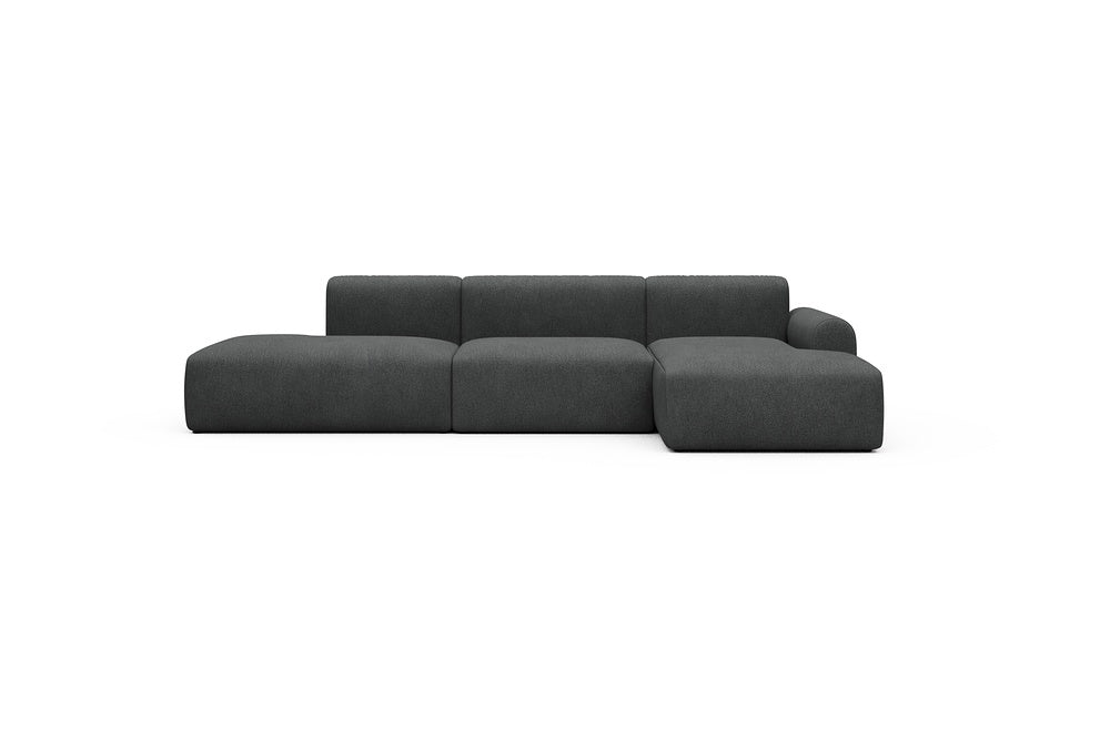 Rund Casual Modular Sofa - Configurations 2 - K4L - 319 x 152 cm - Open-end + 1,5 Seater + Chaise - 529 Bouclé Charcoal