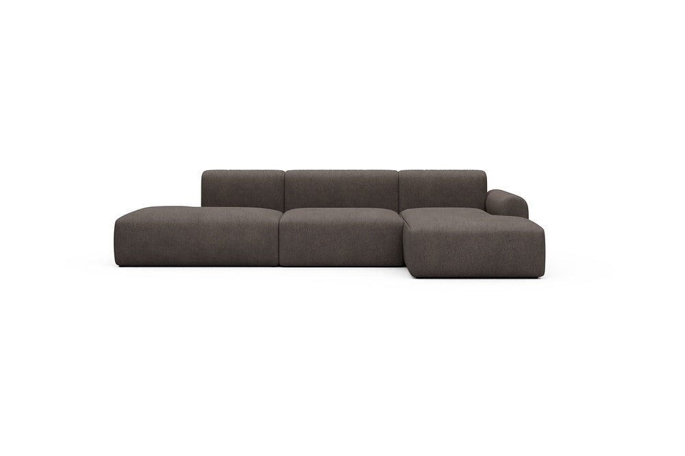 Rund Casual Modular Sofa - Configurations 2 - K4L - 319 x 152 cm - Open-end + 1,5 Seater + Chaise - 530 Bouclé Taupe