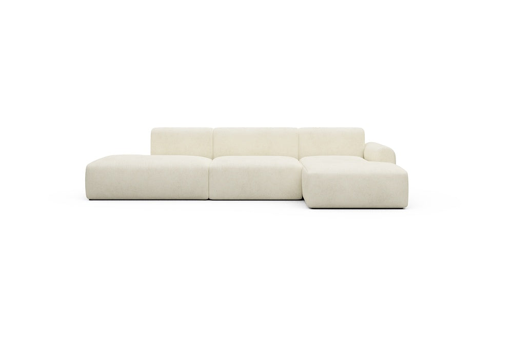 Rund Casual Modular Sofa - Configurations 2 - K4L - 319 x 152 cm - Open-end + 1,5 Seater + Chaise - 531 Bouclé Off White