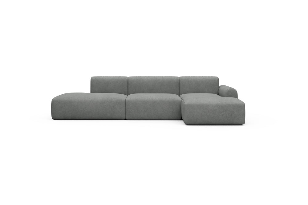 Rund Casual Modular Sofa - Configurations 2 - K4L - 319 x 152 cm - Open-end + 1,5 Seater + Chaise - 533 Bouclé Ash Grey