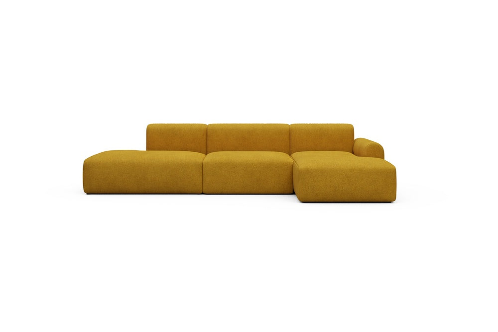 Rund Casual Modular Sofa - Configurations 2 - K4L - 319 x 152 cm - Open-end + 1,5 Seater + Chaise - 536 Bouclé Ochre
