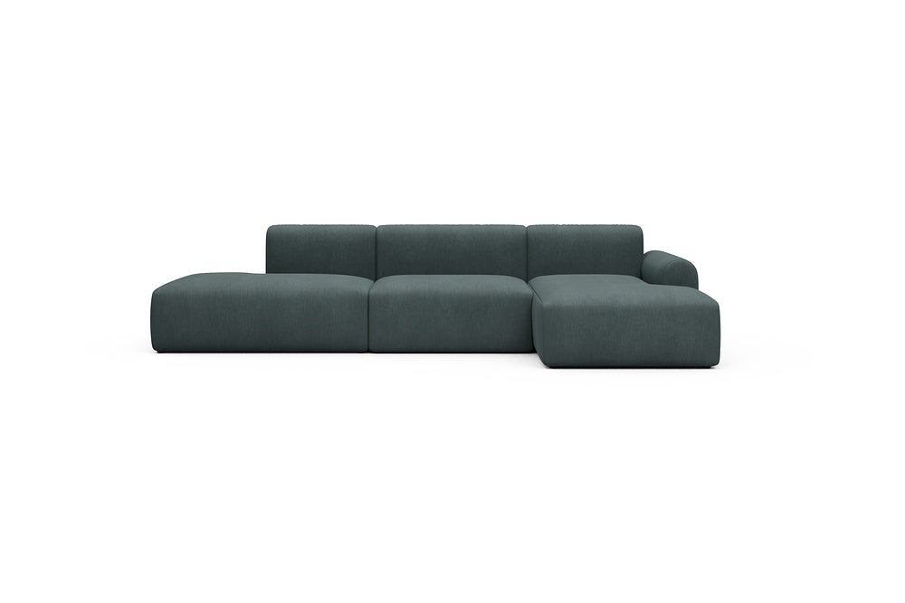 Rund Casual Modular Sofa - Configurations 2 - K4L - 319 x 152 cm - Open-end + 1,5 Seater + Chaise - 573 Vivus Dusty Blue
