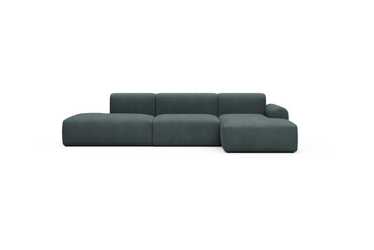 Rund Casual Modular Sofa - Configurations 2 - K4L - 319 x 152 cm - Open-end + 1,5 Seater + Chaise - 573 Vivus Dusty Blue