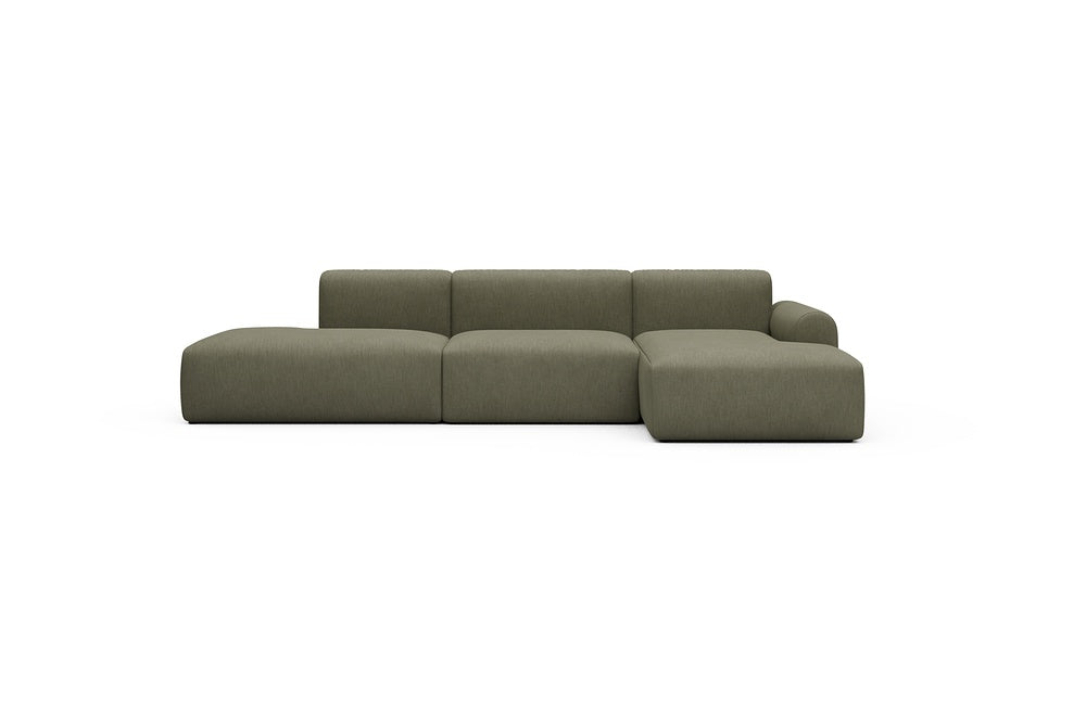 Rund Casual Modular Sofa - Configurations 2 - K4L - 319 x 152 cm - Open-end + 1,5 Seater + Chaise - 575 Vivus Dusty Olive
