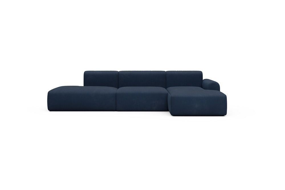 Rund Casual Modular Sofa - Configurations 2 - K4L - 319 x 152 cm - Open-end + 1,5 Seater + Chaise - 591 Corduroy Midnight-Blue
