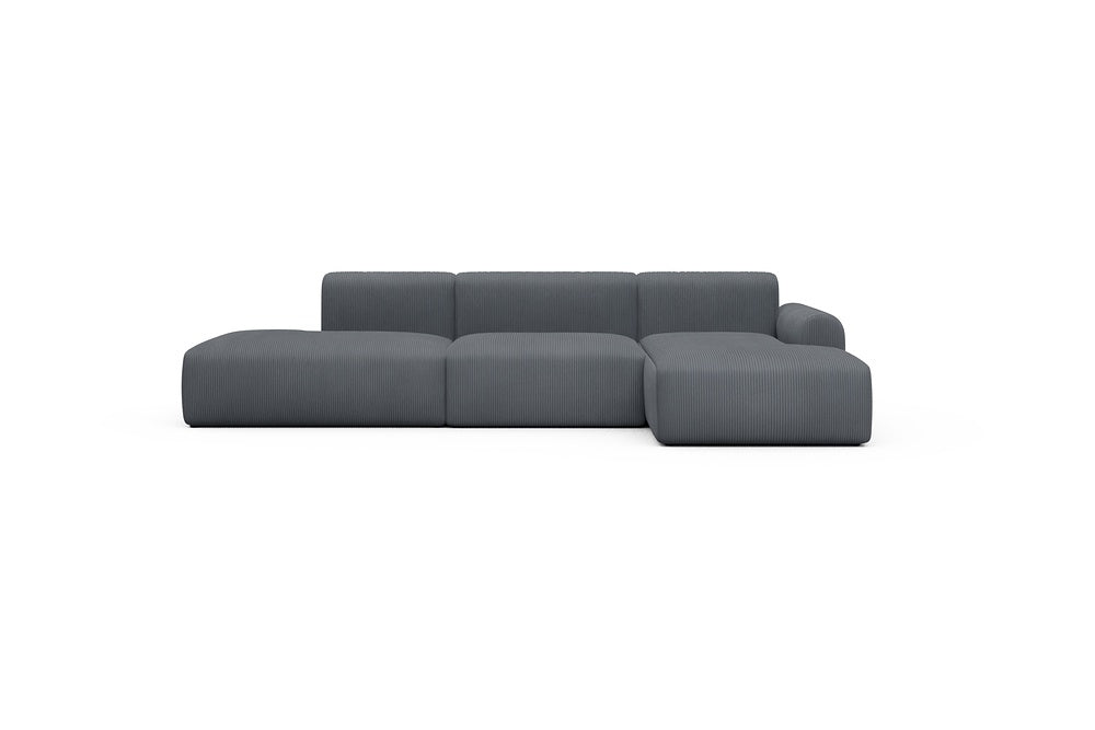 Rund Casual Modular Sofa - Configurations 2 - K4L - 319 x 152 cm - Open-end + 1,5 Seater + Chaise - 592 Corduroy Silvermist