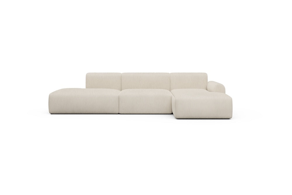 Rund Casual Modular Sofa - Configurations 2 - K4L - 319 x 152 cm - Open-end + 1,5 Seater + Chaise - 594 Corduroy Ivory