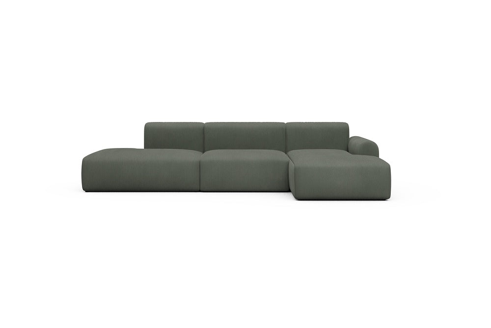 Rund Casual Modular Sofa - Configurations 2 - K4L - 319 x 152 cm - Open-end + 1,5 Seater + Chaise - 598 Corduroy Sage
