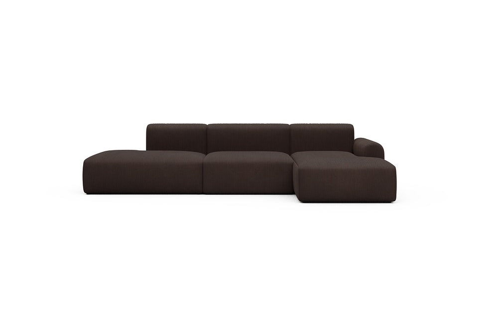 Rund Casual Modular Sofa - Configurations 2 - K4L - 319 x 152 cm - Open-end + 1,5 Seater + Chaise - 600 Corduroy Cocoa