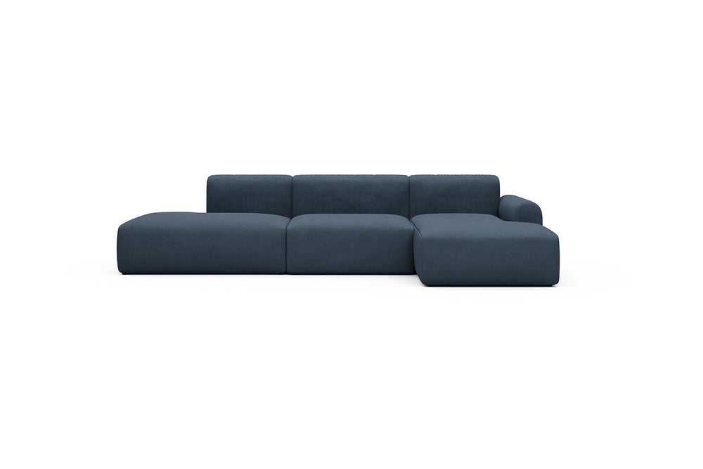 Rund Casual Modular Sofa - Configurations 2 - K4L - 319 x 152 cm - Open-end + 1,5 Seater + Chaise - 768 Cura Oxford Blue