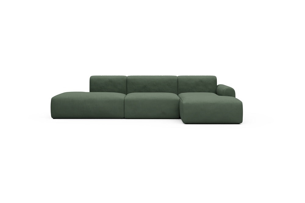 Rund Casual Modular Sofa - Configurations 2 - K4L - 319 x 152 cm - Open-end + 1,5 Seater + Chaise - 769 Cura Saga Green