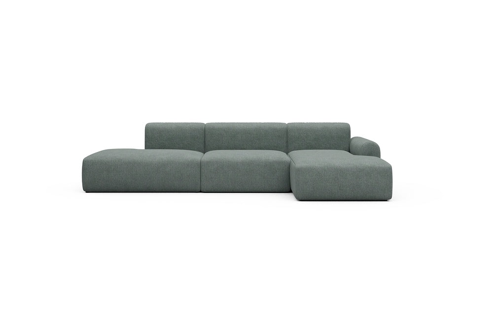 Rund Casual Modular Sofa - Configurations 2 - K4L - 319 x 152 cm - Open-end + 1,5 Seater + Chaise - 770 Carreno Cielo Blue