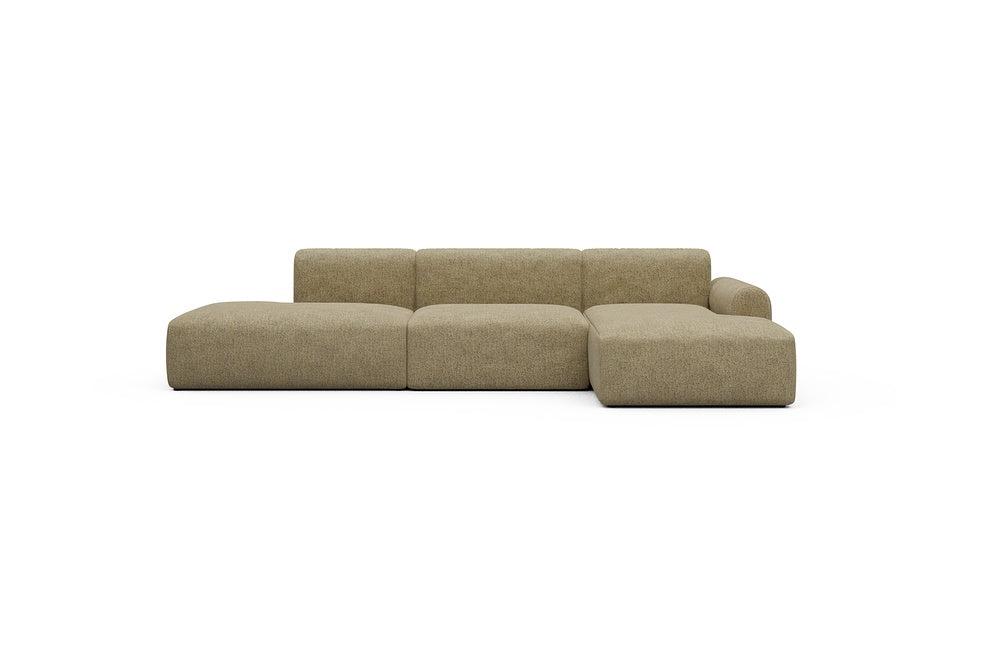 Rund Casual Modular Sofa - Configurations 2 - K4L - 319 x 152 cm - Open-end + 1,5 Seater + Chaise - 774 Carreno Sicilian Yellow