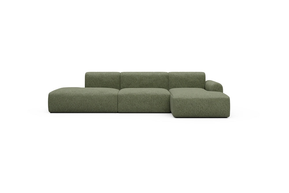 Rund Casual Modular Sofa - Configurations 2 - K4L - 319 x 152 cm - Open-end + 1,5 Seater + Chaise - 775 Carreno Vivid Green