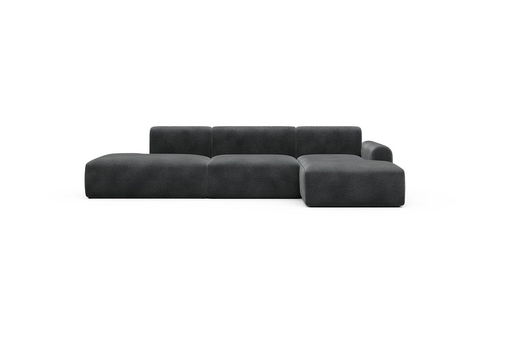 Rund Casual Modular Sofa - Configurations 2 - K4L - 319 x 152 cm - Open-end + 1,5 Seater + Chaise - 811 Smooth Deep Warm Grey
