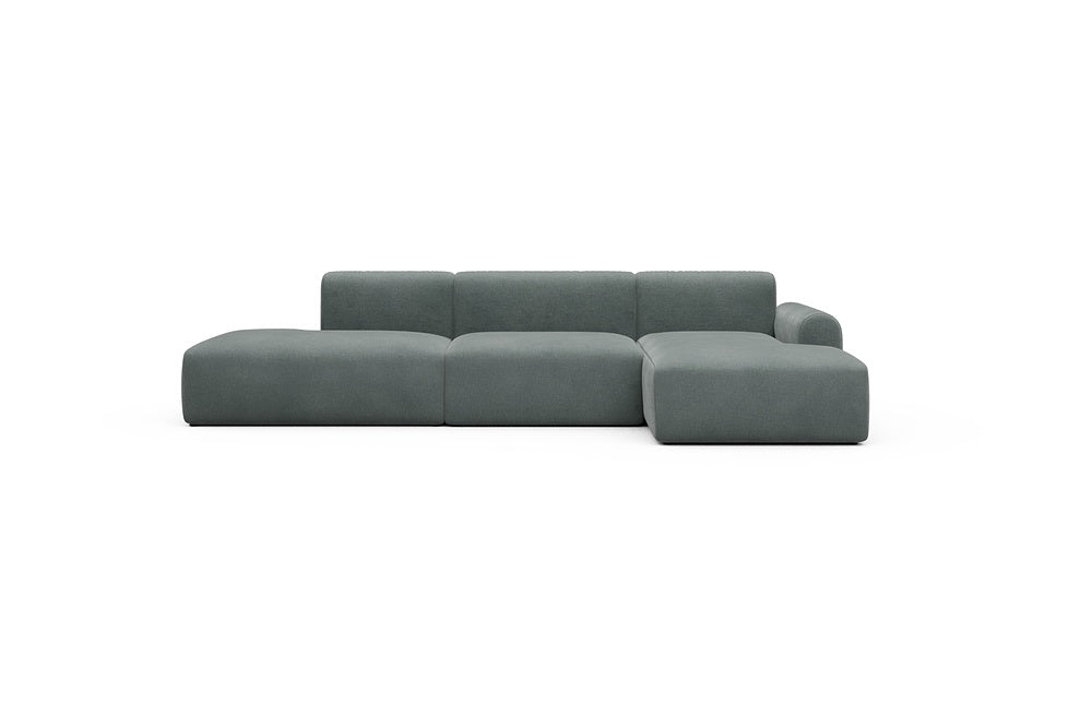 Rund Casual Modular Sofa - Configurations 2 - K4L - 319 x 152 cm - Open-end + 1,5 Seater + Chaise - 812 Smooth Smooth Silver Grey