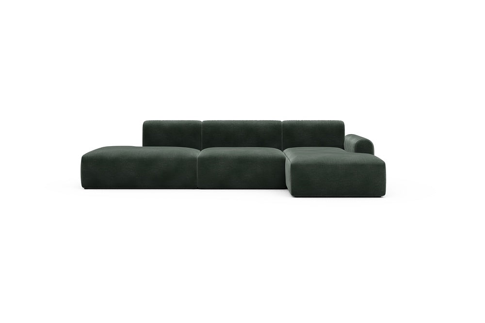 Rund Casual Modular Sofa - Configurations 2 - K4L - 319 x 152 cm - Open-end + 1,5 Seater + Chaise - 814 Smooth Laural Green