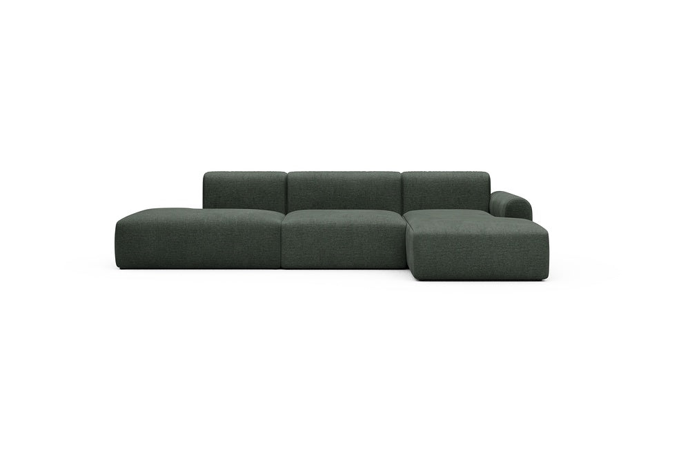 Rund Casual Modular Sofa - Configurations 2 - K4L - 319 x 152 cm - Open-end + 1,5 Seater + Chaise - 818 Aivi Pine Green