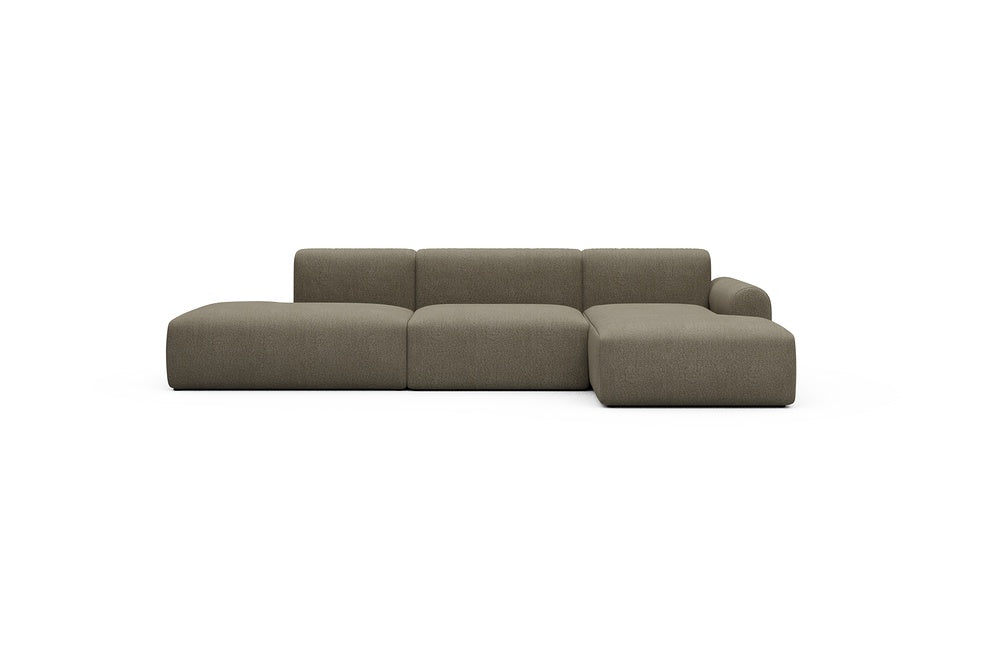 Rund Casual Modular Sofa - Configurations 2 - K4L - 319 x 152 cm - Open-end + 1,5 Seater + Chaise - 850 Mahoga Caramel Grey