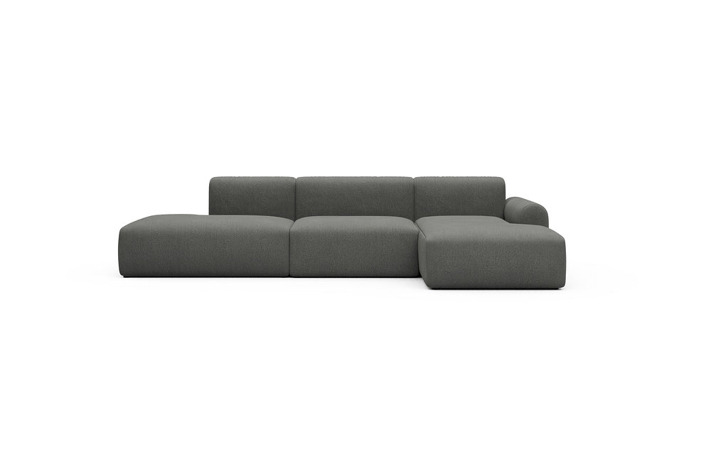 Rund Casual Modular Sofa - Configurations 2 - K4L - 319 x 152 cm - Open-end + 1,5 Seater + Chaise - 852 Mahoga Seal Grey