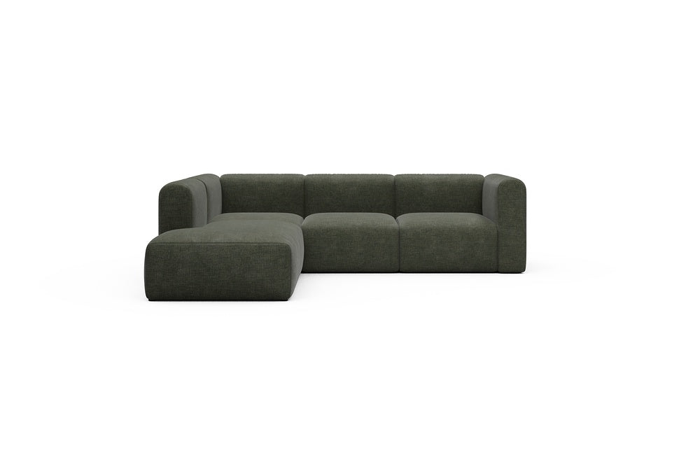 Rund Casual Modular Sofa - Configurations 2 - M1H - 266 x 224 cm - Open-end + 2,5 Seater - 413 Esina Olive Green
