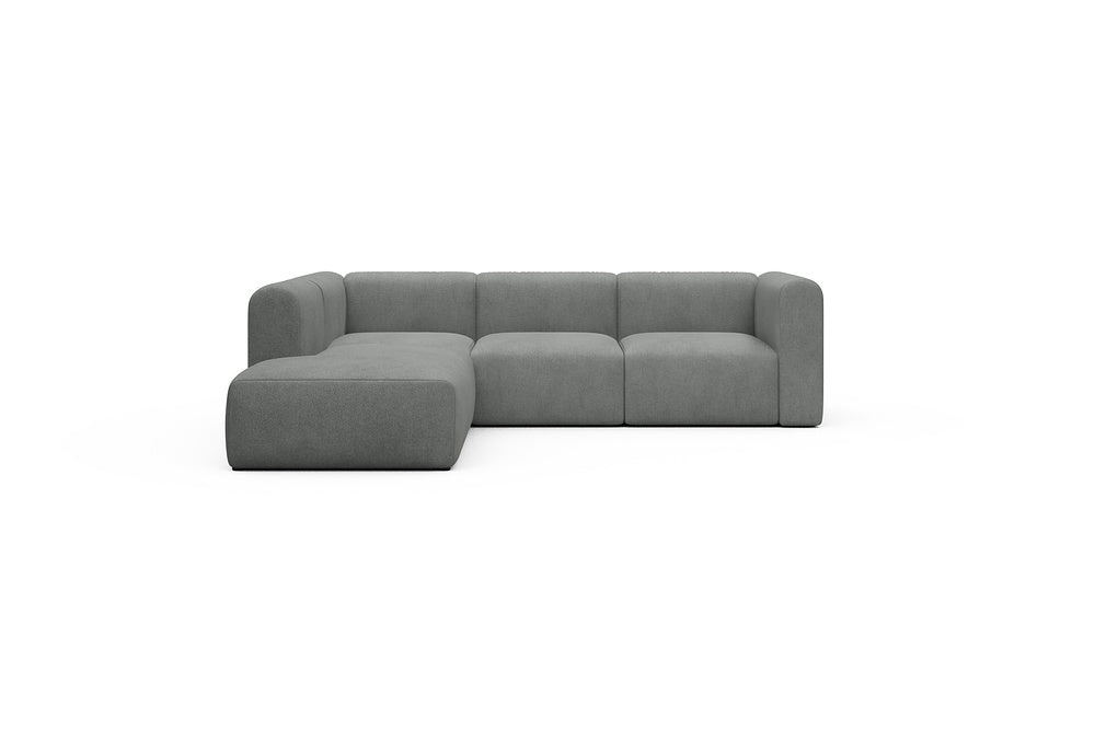 Rund Casual Modular Sofa - Configurations 2 - M1H - 266 x 224 cm - Open-end + 2,5 Seater - 533 Bouclé Ash Grey