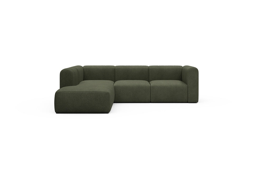 Rund Casual Modular Sofa - Configurations 2 - M1H - 266 x 224 cm - Open-end + 2,5 Seater - 535 Bouclé Forest Green