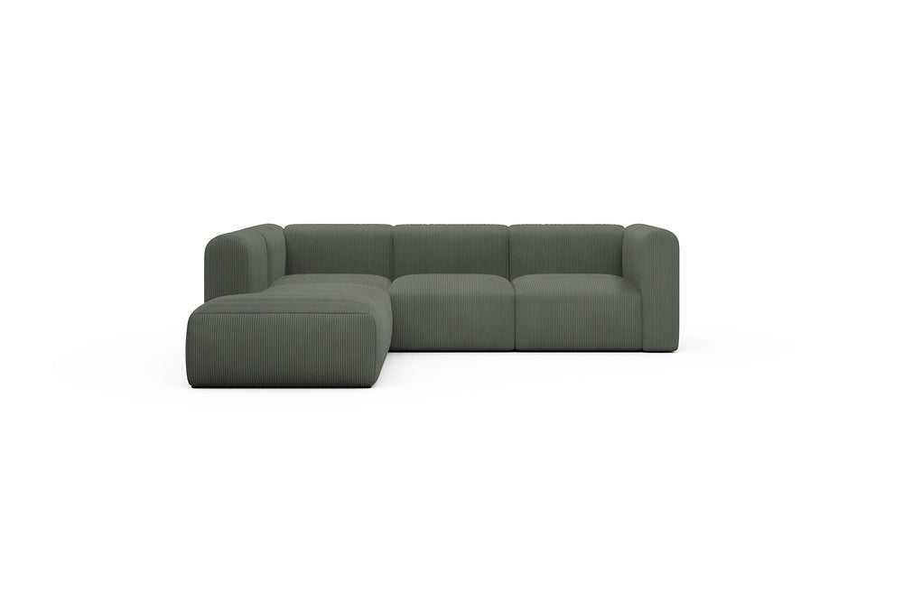 Rund Casual Modular Sofa - Configurations 2 - M1H - 266 x 224 cm - Open-end + 2,5 Seater - 598 Corduroy Sage