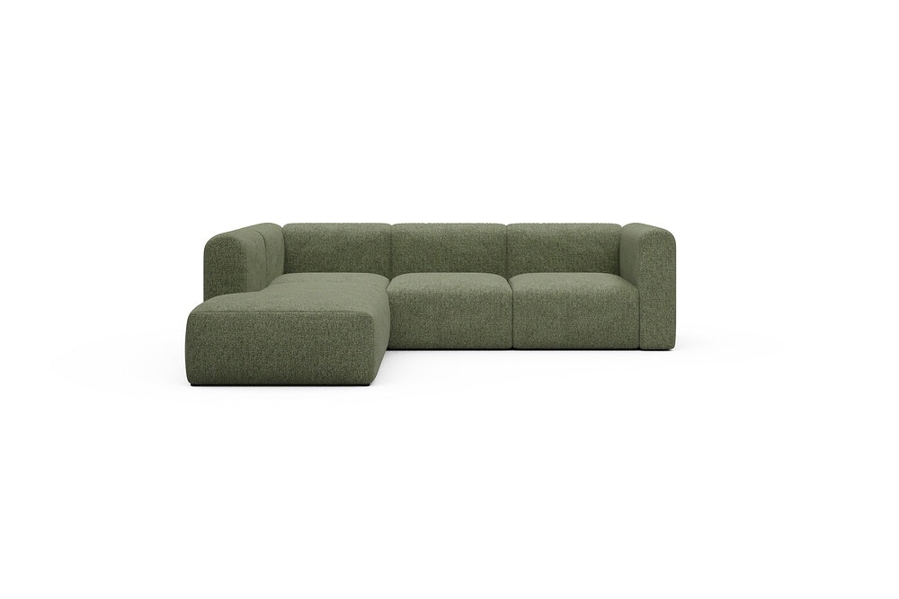 Rund Casual Modular Sofa - Configurations 2 - M1H - 266 x 224 cm - Open-end + 2,5 Seater - 775 Carreno Vivid Green