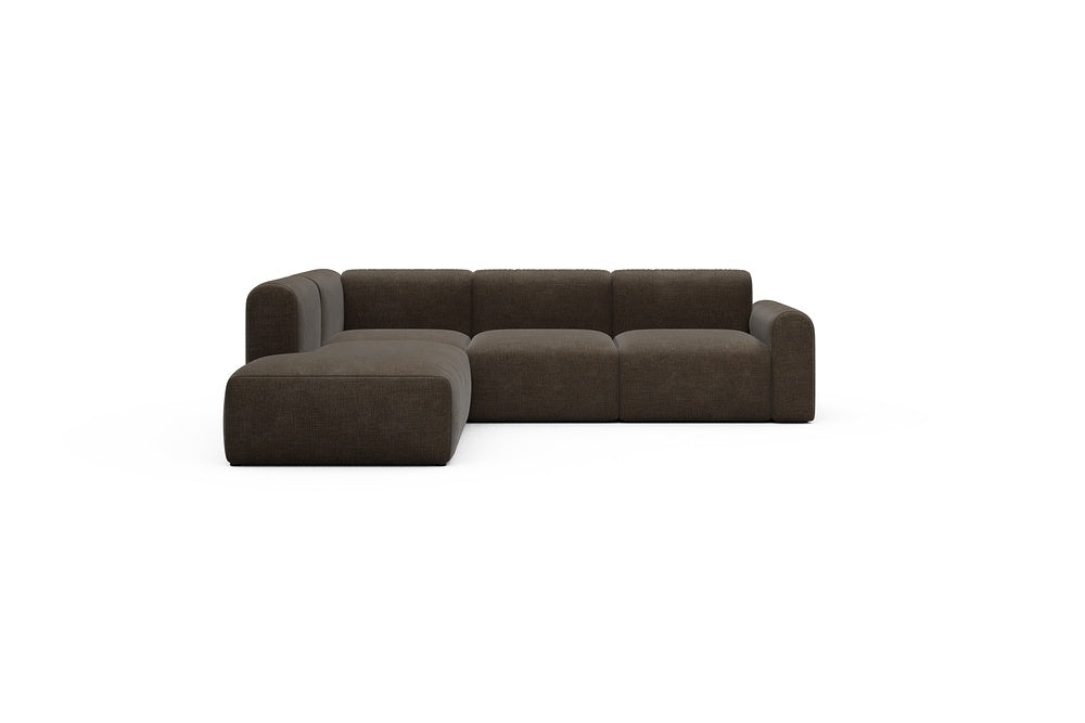 Rund Casual Modular Sofa - Configurations 2 - M1L - 266 x 224 cm - Open-end + 2,5 Seater - 411 Esina Cedar Brown
