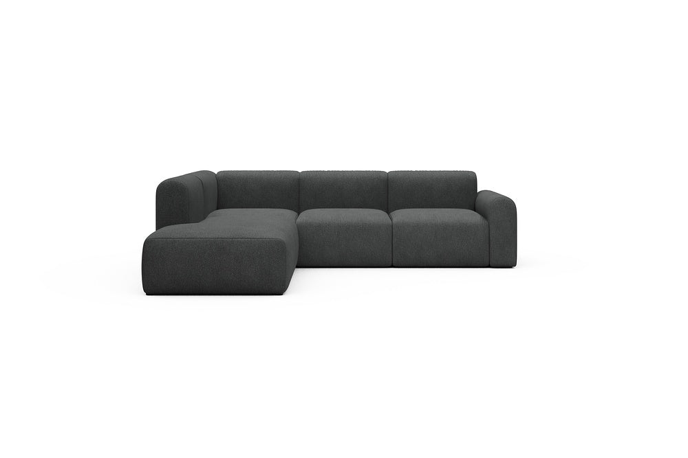 Rund Casual Modular Sofa - Configurations 2 - M1L - 266 x 224 cm - Open-end + 2,5 Seater - 529 Bouclé Charcoal