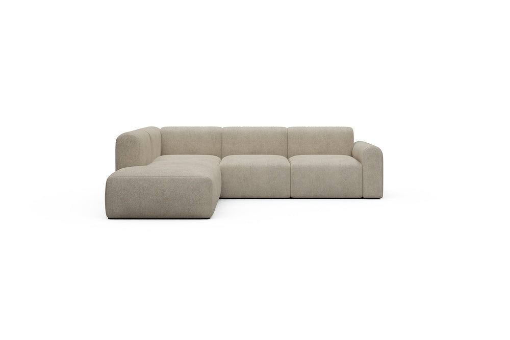 Rund Casual Modular Sofa - Configurations 2 - M1L - 266 x 224 cm - Open-end + 2,5 Seater - 539 Bouclé Beige