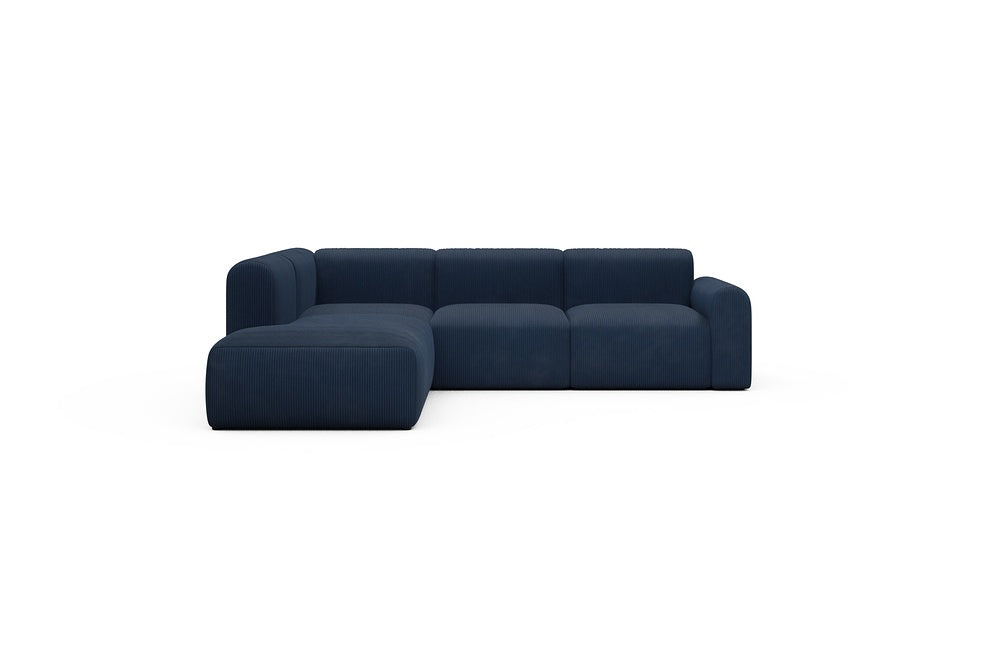 Rund Casual Modular Sofa - Configurations 2 - M1L - 266 x 224 cm - Open-end + 2,5 Seater - 591 Corduroy Midnight-Blue