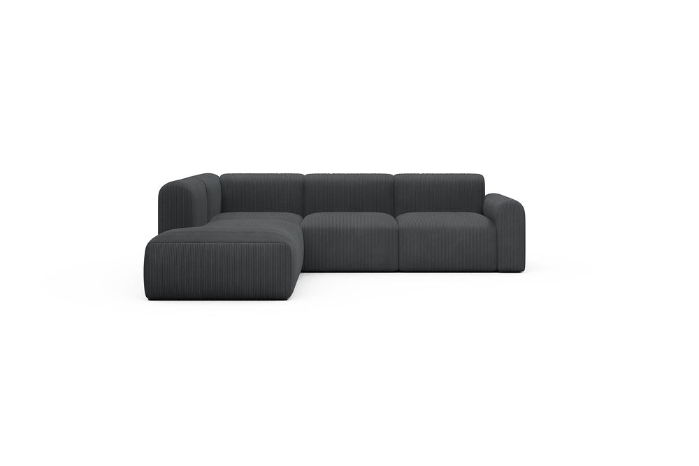 Rund Casual Modular Sofa - Configurations 2 - M1L - 266 x 224 cm - Open-end + 2,5 Seater - 593 Corduroy Graphite