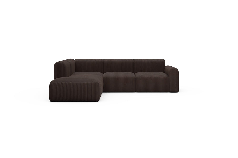 Rund Casual Modular Sofa - Configurations 2 - M1L - 266 x 224 cm - Open-end + 2,5 Seater - 600 Corduroy Cocoa