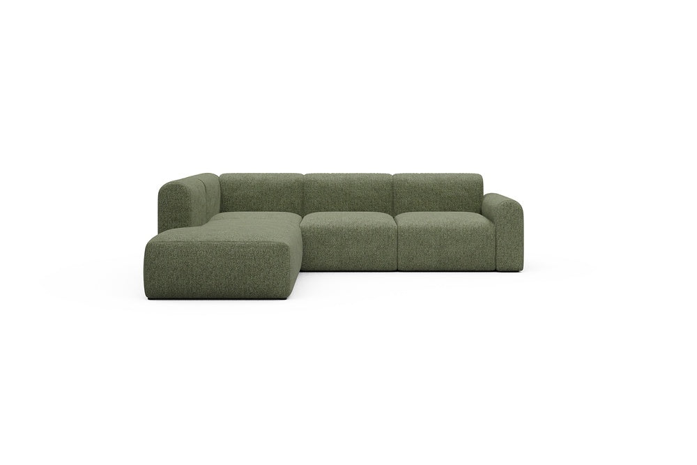 Rund Casual Modular Sofa - Configurations 2 - M1L - 266 x 224 cm - Open-end + 2,5 Seater - 775 Carreno Vivid Green