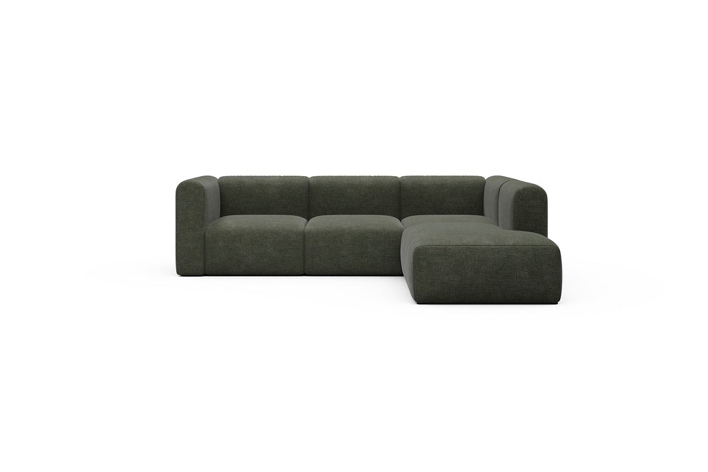 Rund Casual Modular Sofa - Configurations 2 - M2H - 266 x 224 cm - 3 Seater + Open-end - 413 Esina Olive Green