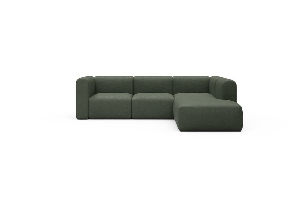 Rund Casual Modular Sofa - Configurations 2 - M2H - 266 x 224 cm - 3 Seater + Open-end - 488 Denari Forest Green