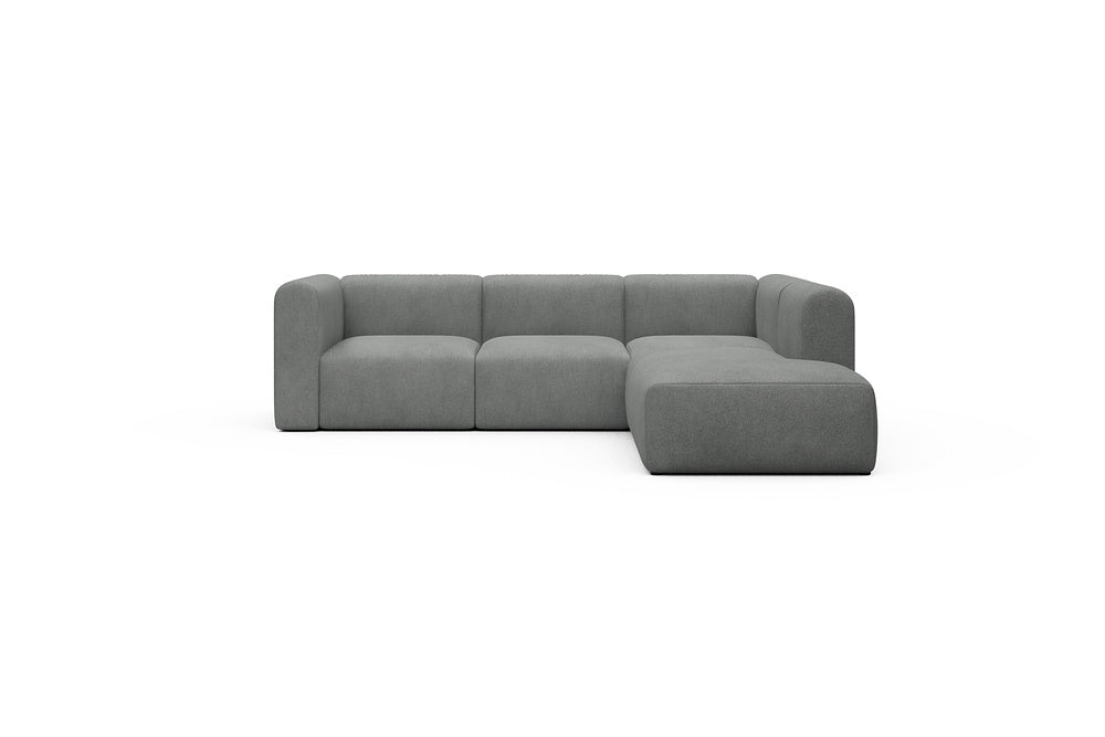 Rund Casual Modular Sofa - Configurations 2 - M2H - 266 x 224 cm - 3 Seater + Open-end - 533 Bouclé Ash Grey