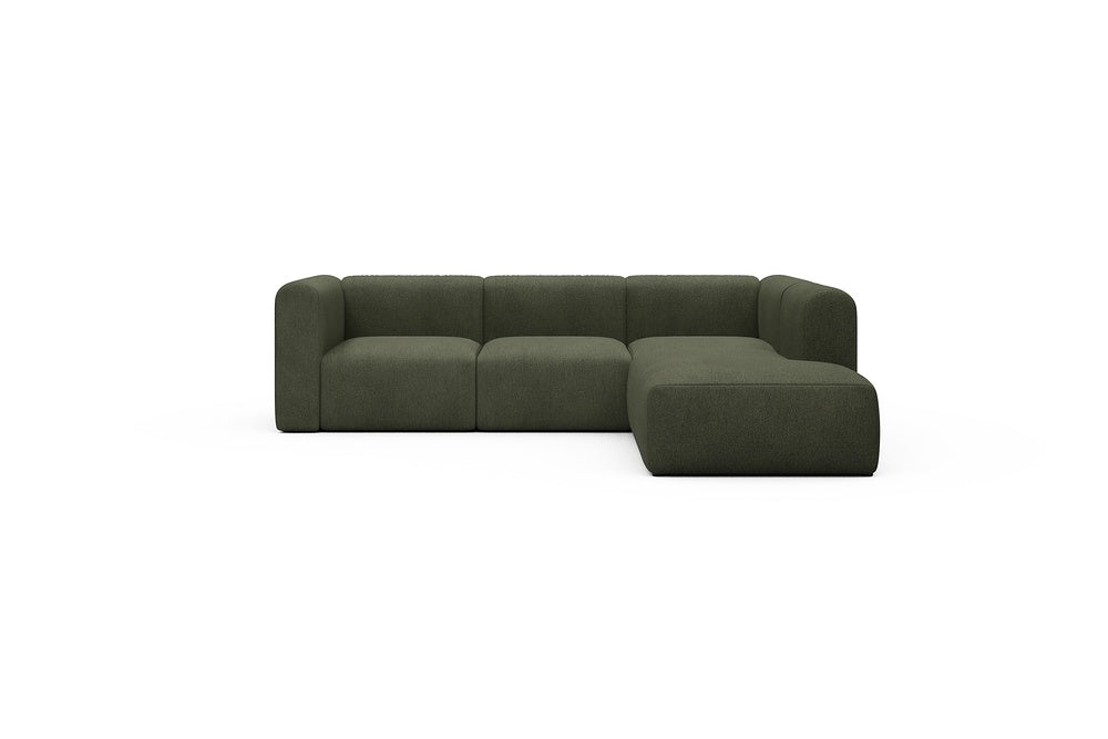 Rund Casual Modular Sofa - Configurations 2 - M2H - 266 x 224 cm - 3 Seater + Open-end - 535 Bouclé Forest Green