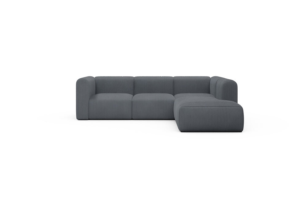 Rund Casual Modular Sofa - Configurations 2 - M2H - 266 x 224 cm - 3 Seater + Open-end - 592 Corduroy Silvermist