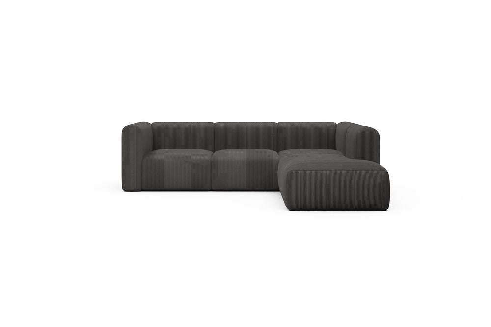 Rund Casual Modular Sofa - Configurations 2 - M2H - 266 x 224 cm - 3 Seater + Open-end - 597 Corduroy Charcoal