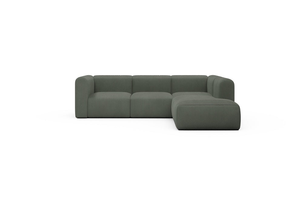 Rund Casual Modular Sofa - Configurations 2 - M2H - 266 x 224 cm - 3 Seater + Open-end - 598 Corduroy Sage