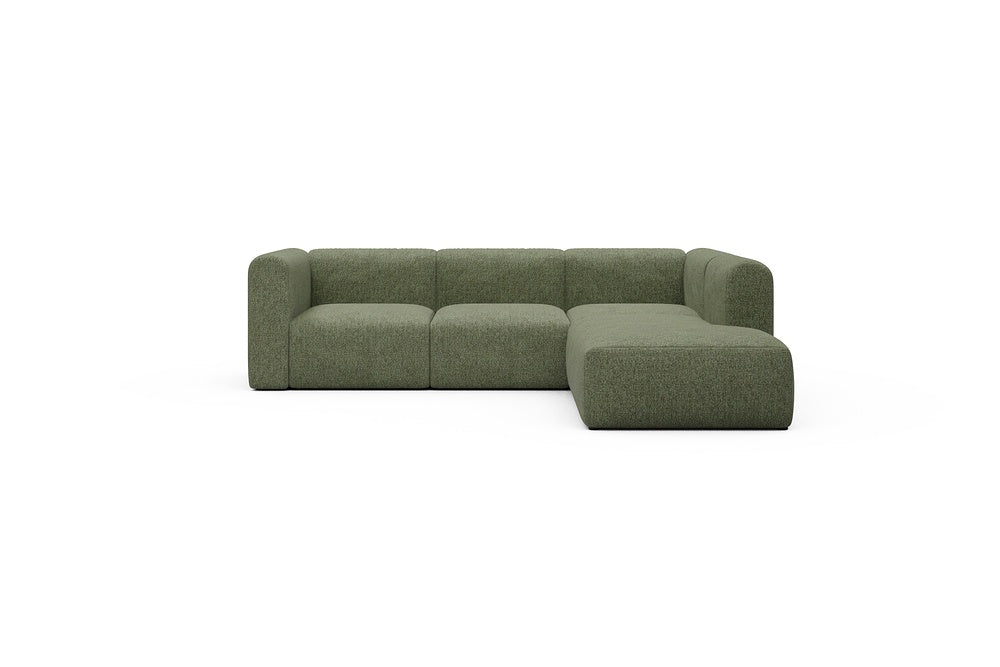 Rund Casual Modular Sofa - Configurations 2 - M2H - 266 x 224 cm - 3 Seater + Open-end - 775 Carreno Vivid Green