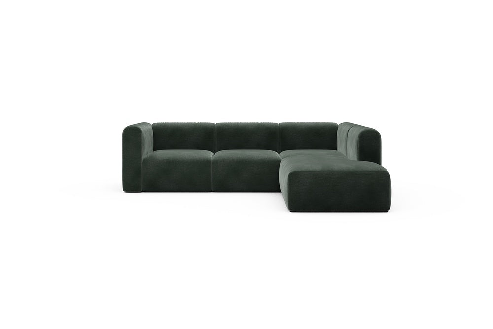 Rund Casual Modular Sofa - Configurations 2 - M2H - 266 x 224 cm - 3 Seater + Open-end - 814 Smooth Laural Green