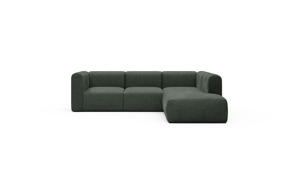 Rund Casual Modular Sofa - Configurations 2 - M2H - 266 x 224 cm - 3 Seater + Open-end - 818 Aivi Pine Green