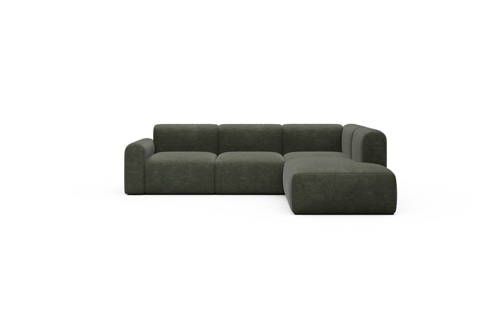 Rund Casual Modular Sofa - Configurations 2 - M2L - 266 x 224 cm - Open-end + 3 Seater - 413 Esina Olive Green