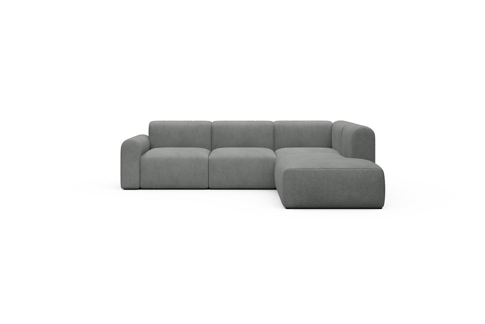 Rund Casual Modular Sofa - Configurations 2 - M2L - 266 x 224 cm - Open-end + 3 Seater - 533 Bouclé Ash Grey