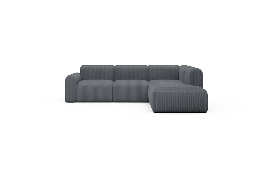 Rund Casual Modular Sofa - Configurations 2 - M2L - 266 x 224 cm - Open-end + 3 Seater - 592 Corduroy Silvermist