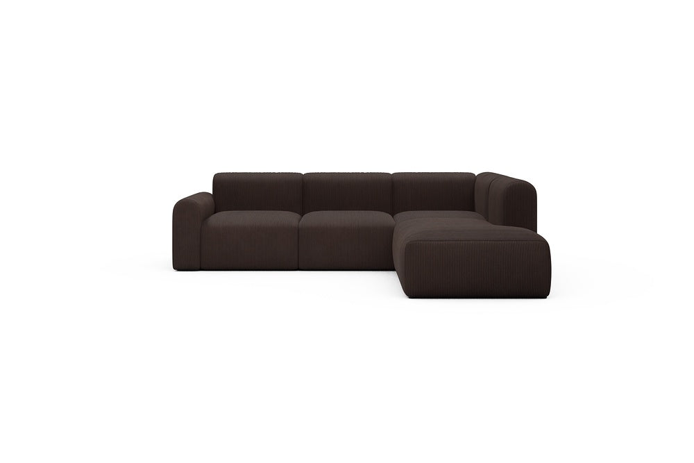 Rund Casual Modular Sofa - Configurations 2 - M2L - 266 x 224 cm - Open-end + 3 Seater - 600 Corduroy Cocoa